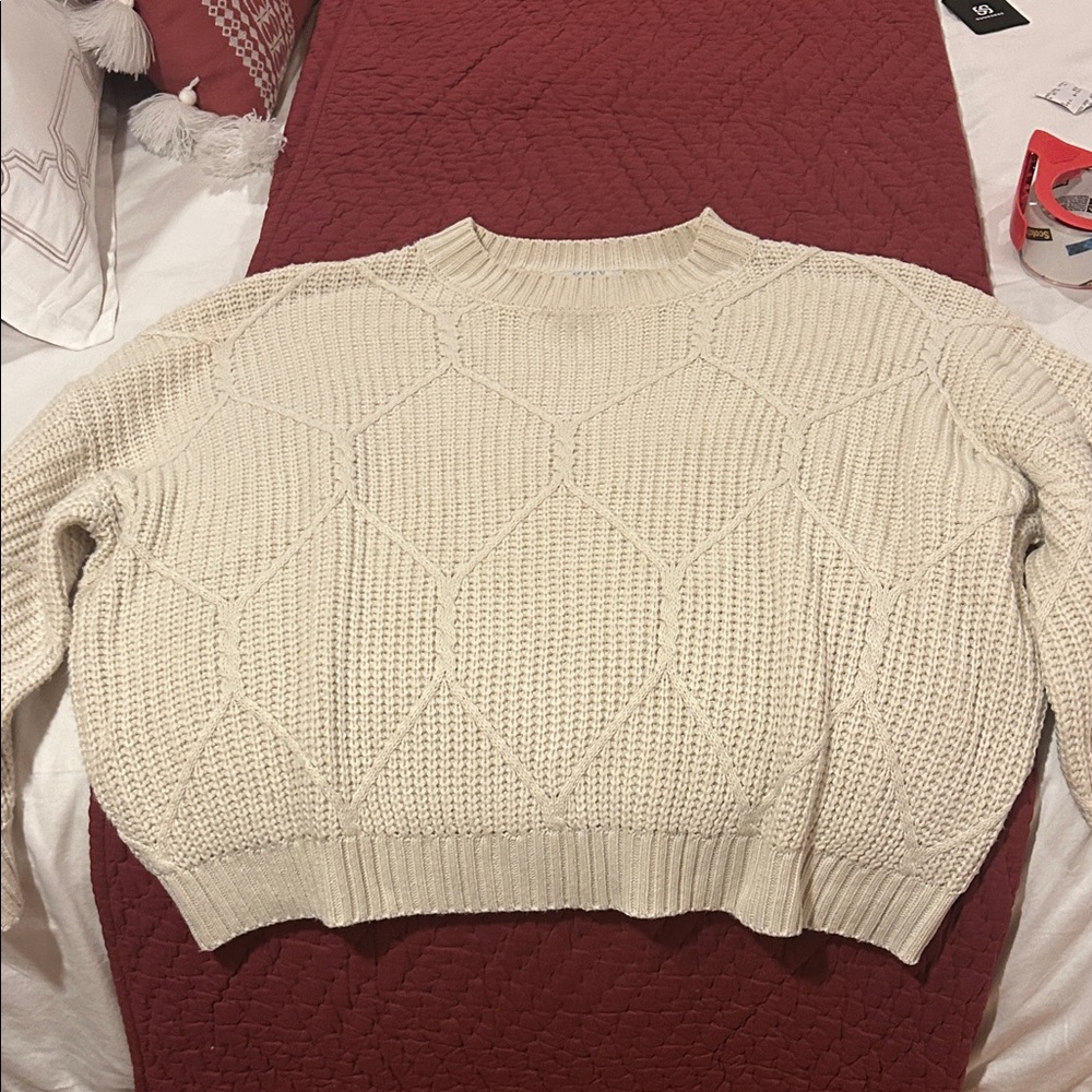 Elegant Cream Knit Sweater